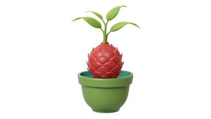 Fototapeta premium Colorful plant in a green pot with a unique design.