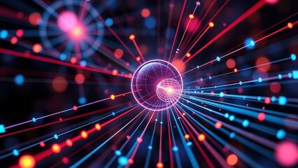 The data pulse of the light of technology