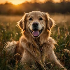 Fototapeta premium golden retriever dog