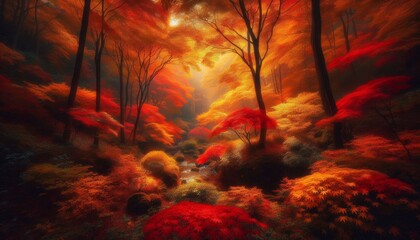 The splendid colors of autumn forests