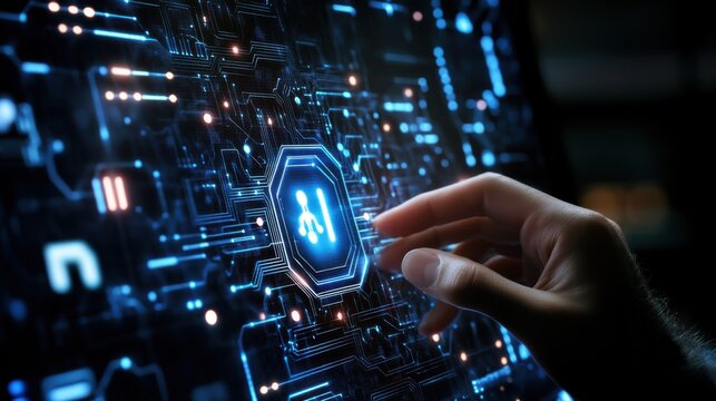 AI scientist designing machine learning algorithms for smart home automation, office with AI software and smart devices, Smart Home AI style