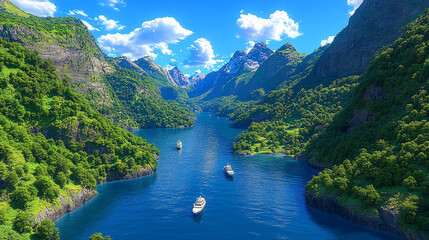 fjord, narrow sea inlet with steep sides of cliffs