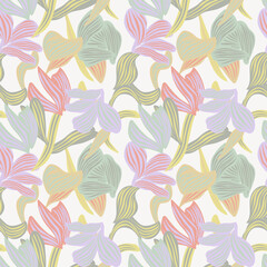 Pastels Botanical Floral Seamless Pattern Design