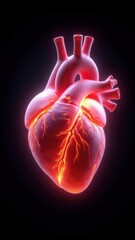 Glowing Anatomical Heart with Ethereal Light - Generative AI