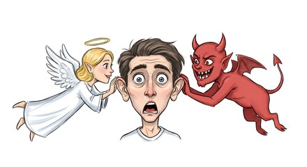 Girl with Angel Devil Balance