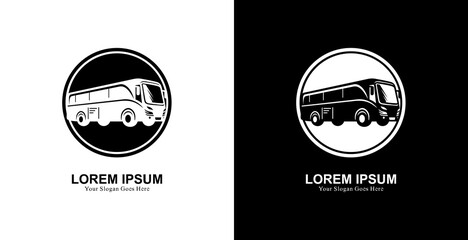 Logo design in the form of a large bus combined with a circle