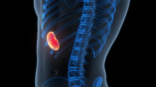 Human Internal Organ Spleen Anatomy Animation Concept	
