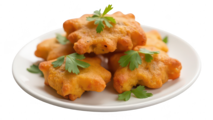 Crispy Fried Star-Shaped Snacks on White Plate