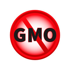 Non GMO red icon on white background