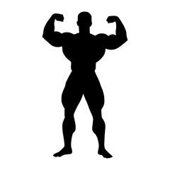 Muscular Man Silhouette - Fitness Strength
