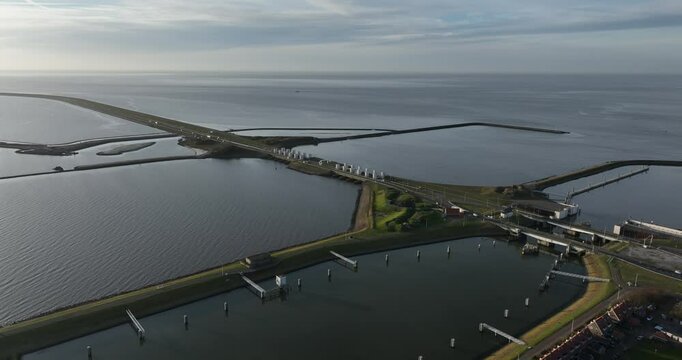 The Lorentz locks are a lock complex in the Afsluitdijk at Kornwerderzand . The structures are important for the water level on the IJsselmeer and shipping to and from the Wadden Sea