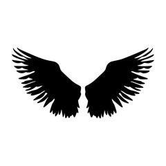 Obraz premium Black Wings Silhouette - Dreamy Flight