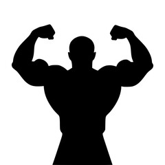 Fototapeta premium Muscular Man Flexing - Silhouette Vector