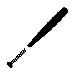 Baseball Bat Icon - Black Silhouette
