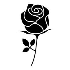 Black Rose Silhouette Floral Design