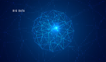 Abstract space polygonal illustration. Big data code representation. Graphic concept for your design.