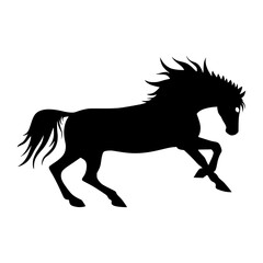 Silhouette Horse Running - Black Graphic Vector
