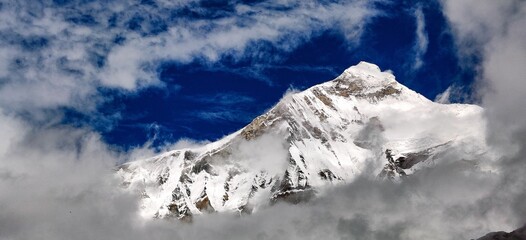 snow covered mountains in himalaya 