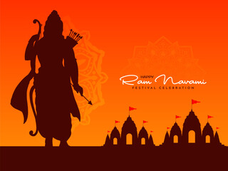 Happy Ram Navami Indian festival elegant card