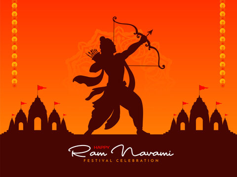 Traditional Happy Ram Navami Indian festival background