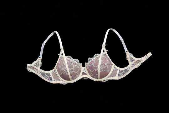 Lingerie white removed from the top on a black background