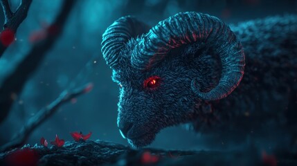 Obraz premium Devil Stylized fantasy depiction of a mythical devil horned beast.