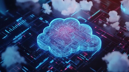 Cybersecurity specialist developing AI driven defense systems for cloud infrastructure, tech office with cloud servers and cybersecurity interfaces, Cybersecurity style