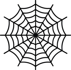 Spider Web Line Art Vector – Perfect for Halloween Designs