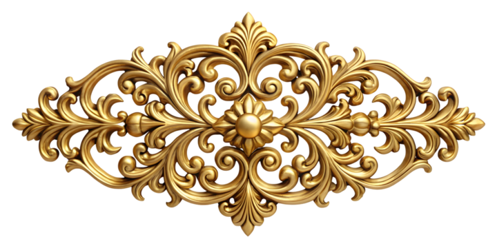 golden ornament on white background