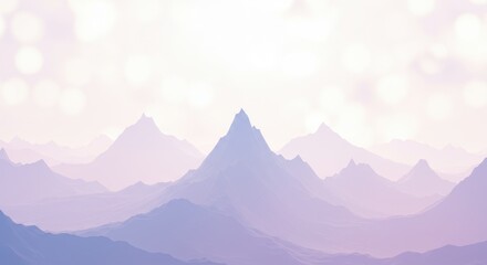 Naklejka premium Mountain Landscape with Pastel Sky