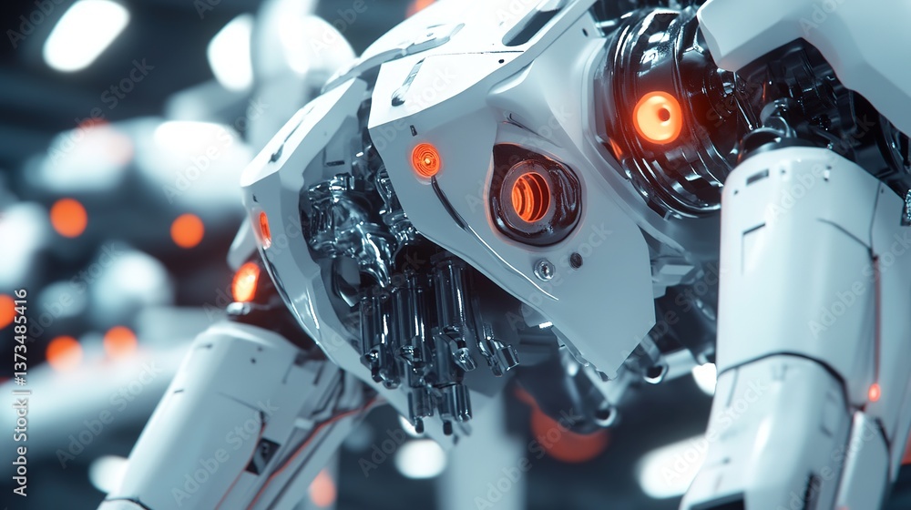 Poster advanced robotics handling industrial production processes.
