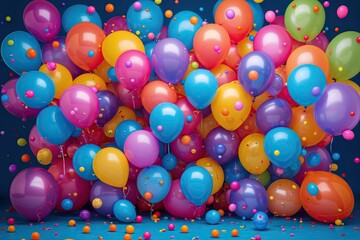 Lively Balloon Celebration Backdrop for Joyful Festivities and Excitement