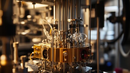 Quantum computing developer designing quantum cryptography systems for secure data transmission, lab with quantum processors and encryption data, Quantum Cryptography style