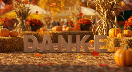 Rustic Autumn Harvest Thank You Display