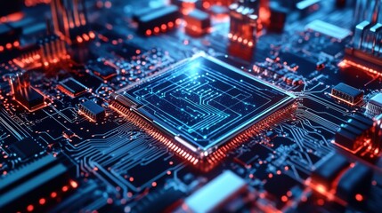 Obraz premium Quantum computing engineer designing quantum circuits for advanced cryptography, lab with quantum processors and encryption systems, Quantum Tech style