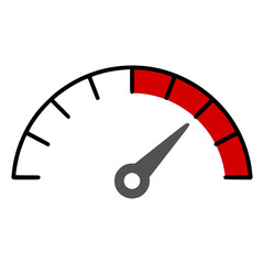 gauge speedometer from low to high flat color vector illustration template design