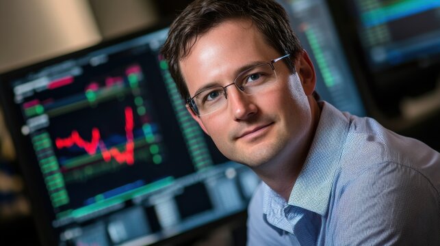 Quantum computing researcher developing quantum algorithms for financial market predictions, lab with quantum processors and stock market data, Quantum Finance style