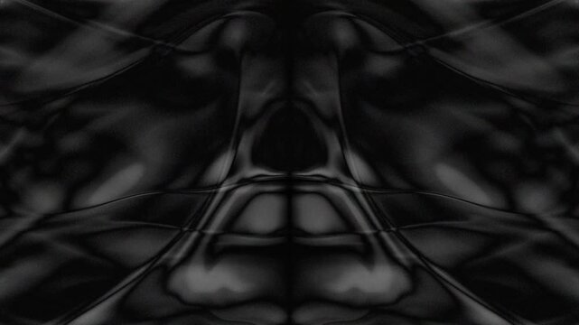 Black Chromatic Fractal - Dark Striking Mirrored Background. abstract
