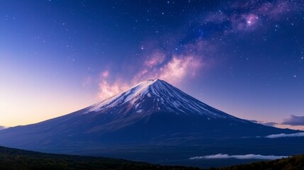 Fototapeta premium Majestic Mountain Milky Way Galaxy Night Sky Starry Landscape