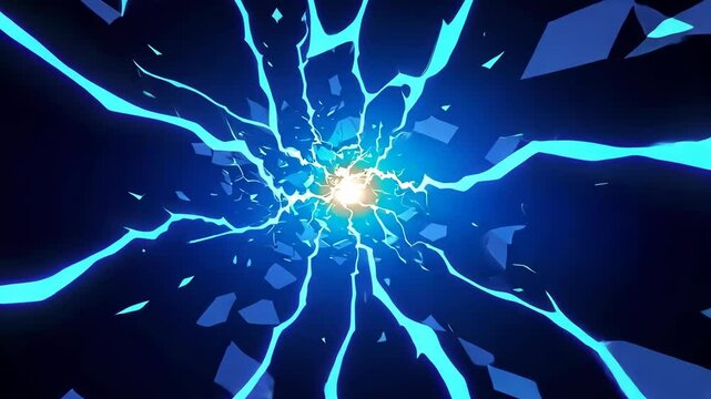 Powerful comic-style background in electric blue and black featuring jagged lightning bolts, creating an intense and energetic design for bold visuals.