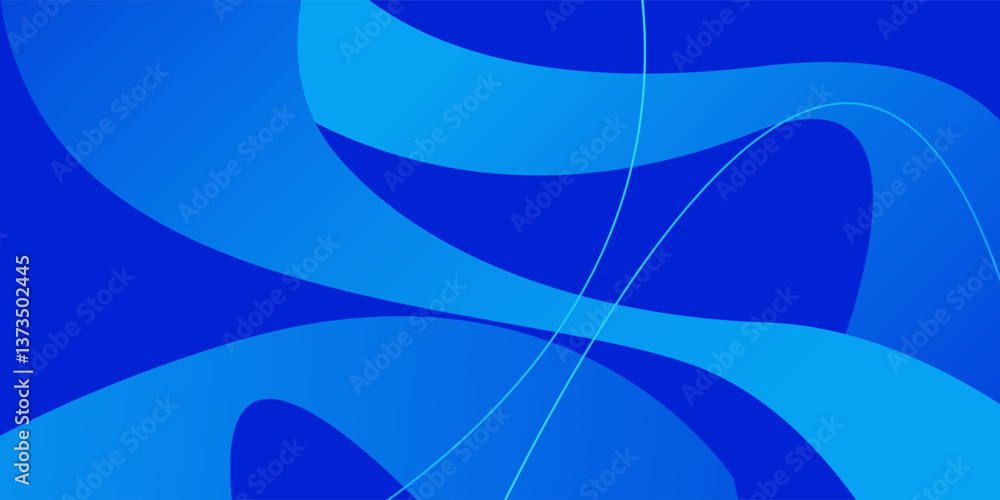 Poster abstract colorful overlap wave shapes blue 3d background. modern background with trendy pattern conc