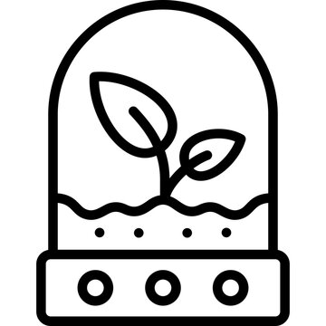 plant growing inside glass dome clip art preview