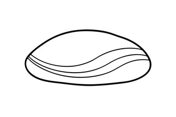Abstract Smooth Stone Pebble Drawing, Simple Line Art