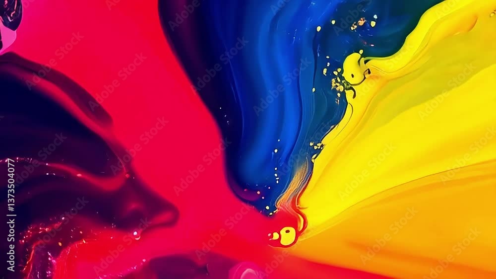 Aufkleber fluid paint mixing colors creates dynamic and abstract background texture