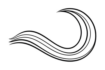 Abstract Black Wave Lines Swirling, Curving, Flowing, Dynamic, Graphic Design Element