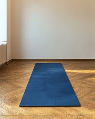 Minimalist yoga mat in a serene interior.