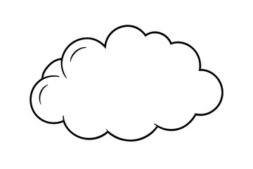 Simple Black Outline Cartoon Cloud Drawing Illustration Design