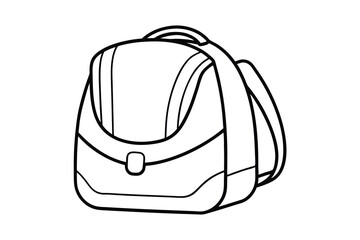 School Backpack Outline Drawing Carry Bag, Student Supplies