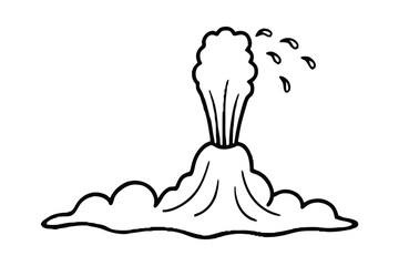 Geyser Eruption Hot Spring Water Splashes, Volcanic Plume