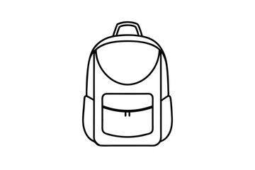 Outline Backpack Icon Travel Bag, School, Hiking, Camping Gear